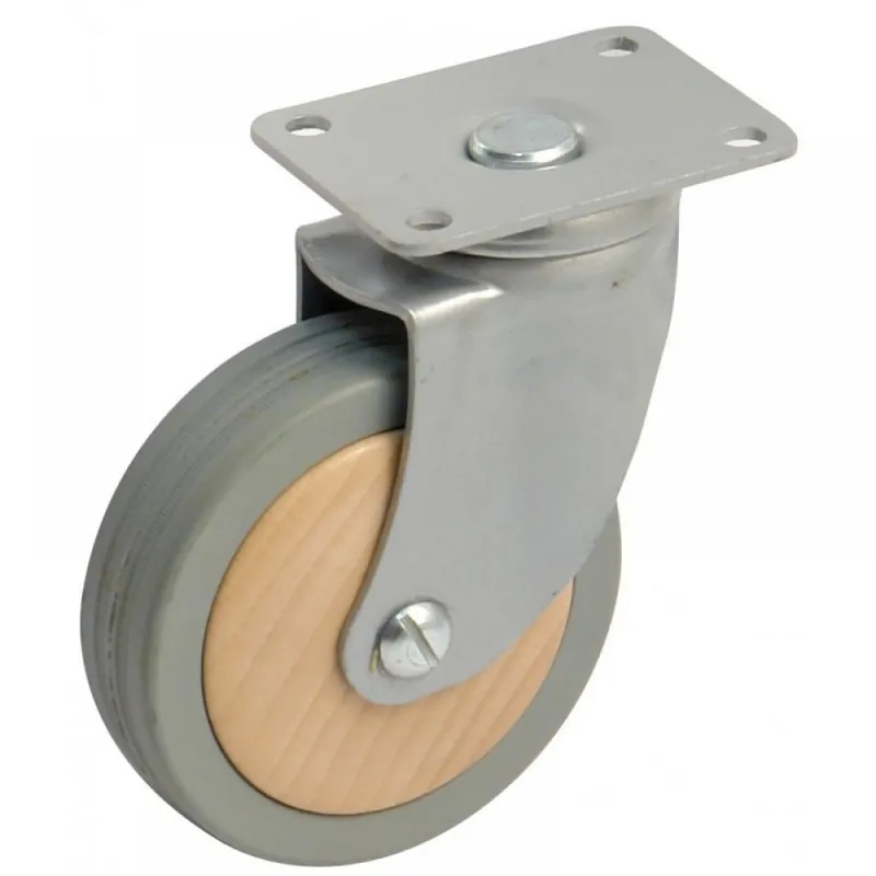 Roulette de meuble pivotante grise – galet bois – charge 70 kg Meilleur Prix
