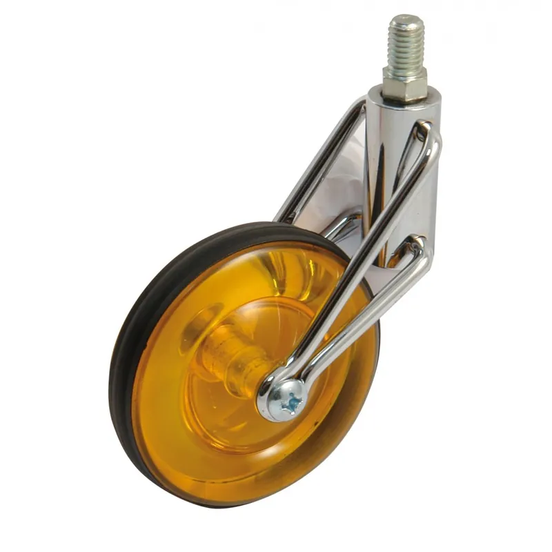 Roulette de meuble pivotante sur tige filetée – roue orange translucide Expédié Aujourd’hui