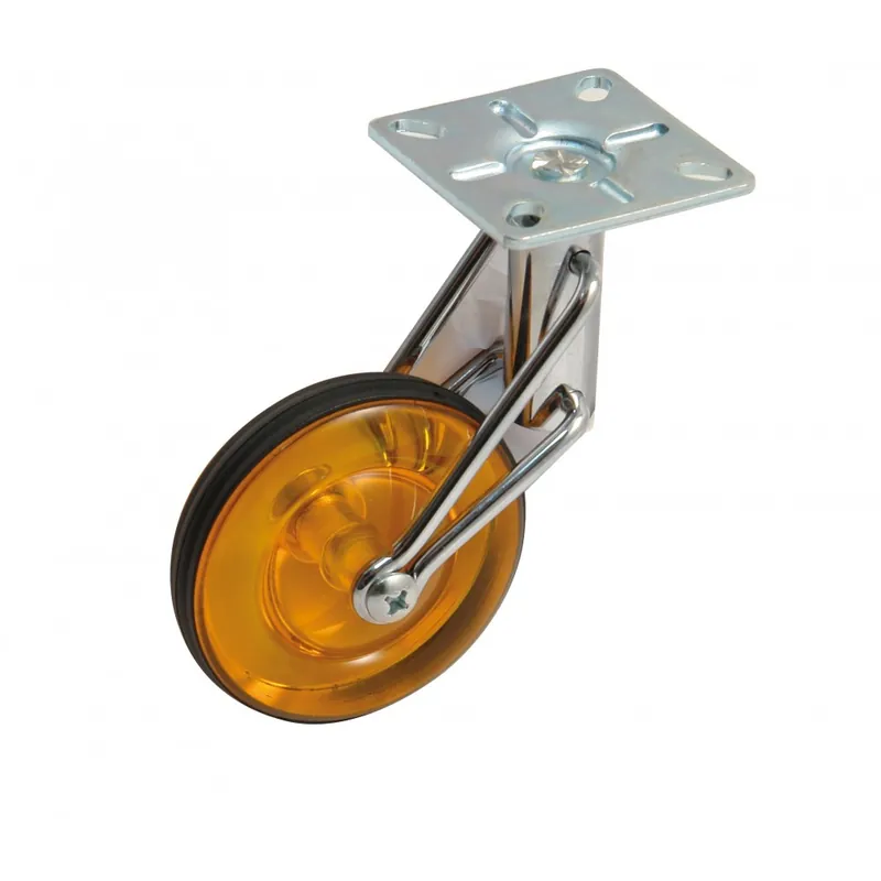 Acheter Direct Roulette de meuble pivotante sur platine – roue orange translucide