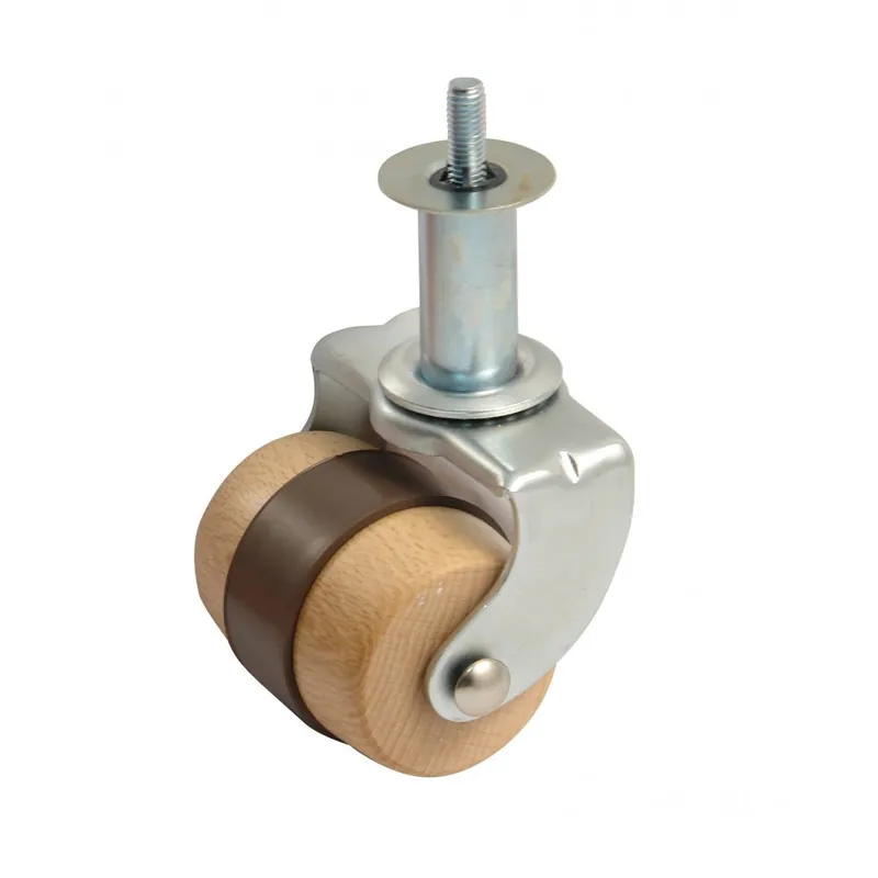 Bon Marché Roulette en bois sur platine tube zingué – bande souple – charge 100 kg