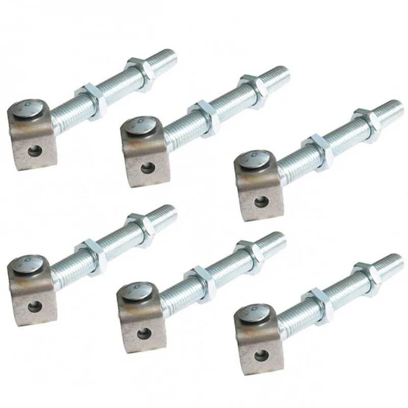 Lot de 6 pivots de portail à tige longue en acier - diamètre 20 mm Authentique