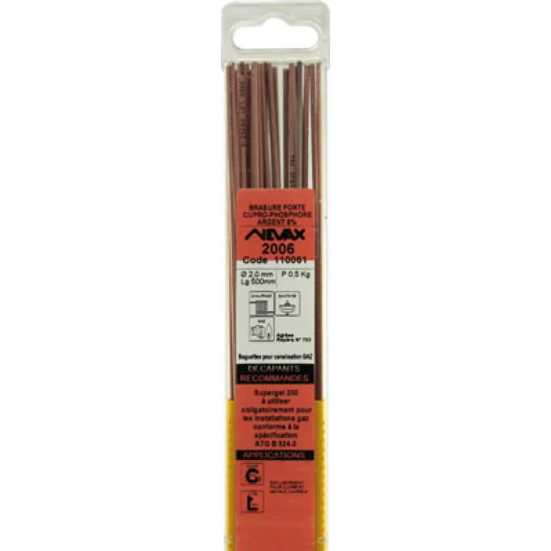 Certifié Brasure 2006 cupro-phosphore 6% argent