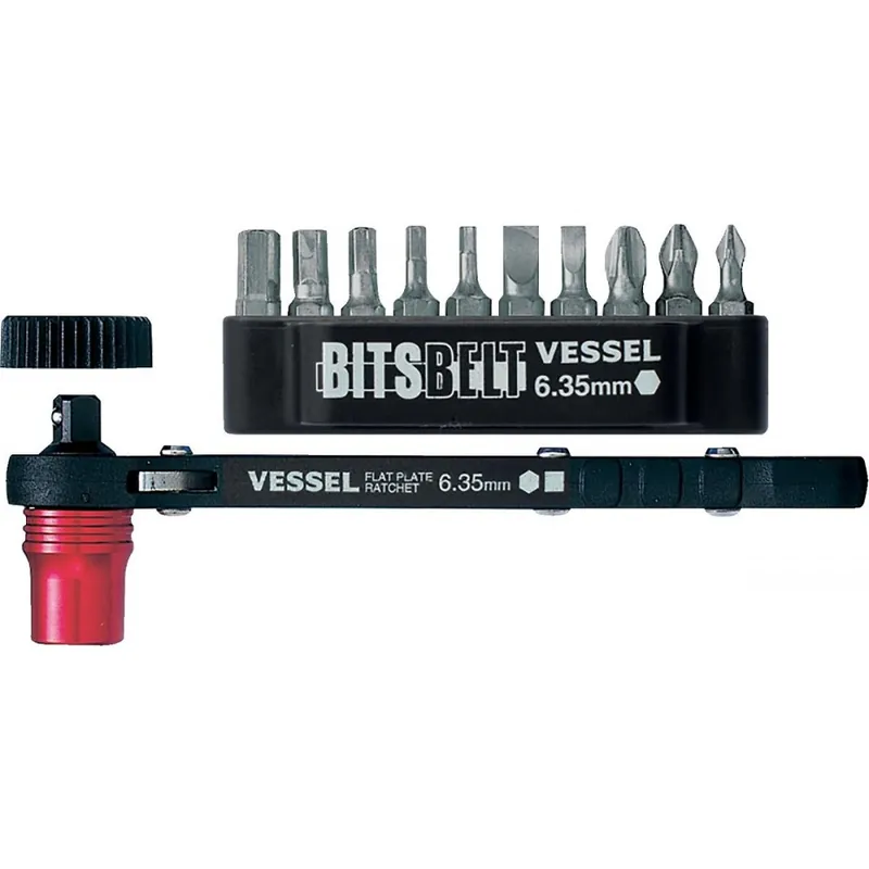 Cliquet plat pour embouts/douilles+10 embouts 25,4mm(PH1/PH2/PH3/-4/-6/H2,5/H3/H4/H5/H6) Promotion Saisonnière