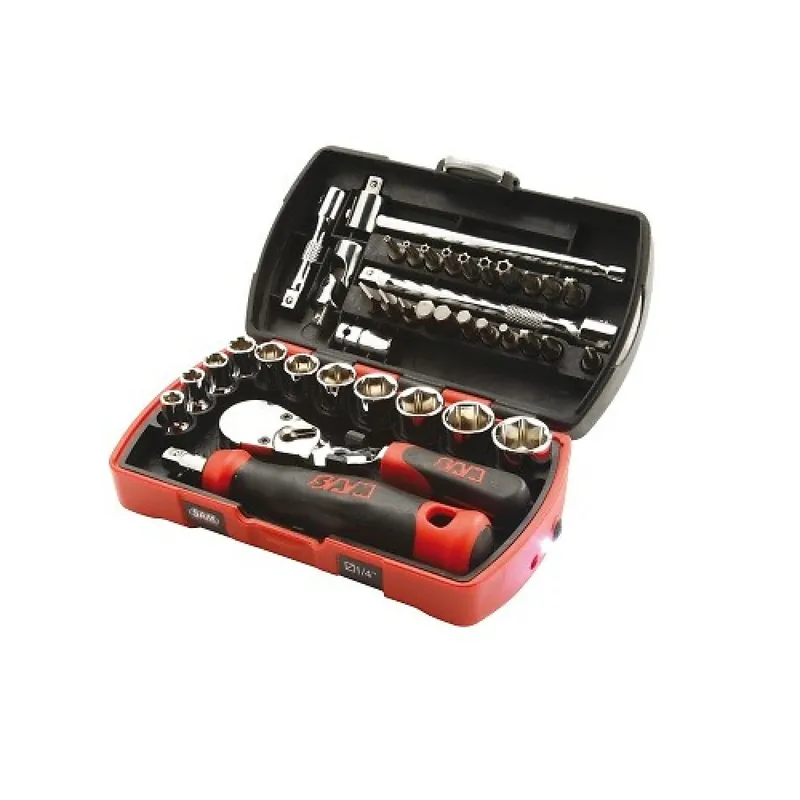 Coffret Pocket Light 39 douilles et accessoires 1/4'' avec cliquet Vente Flash