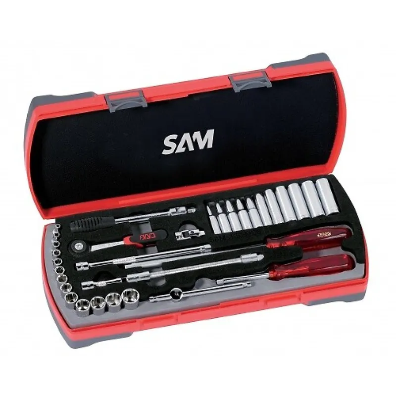 Certifié Coffret 1/4'' cliquet, douilles et accessoires – 33 pièces