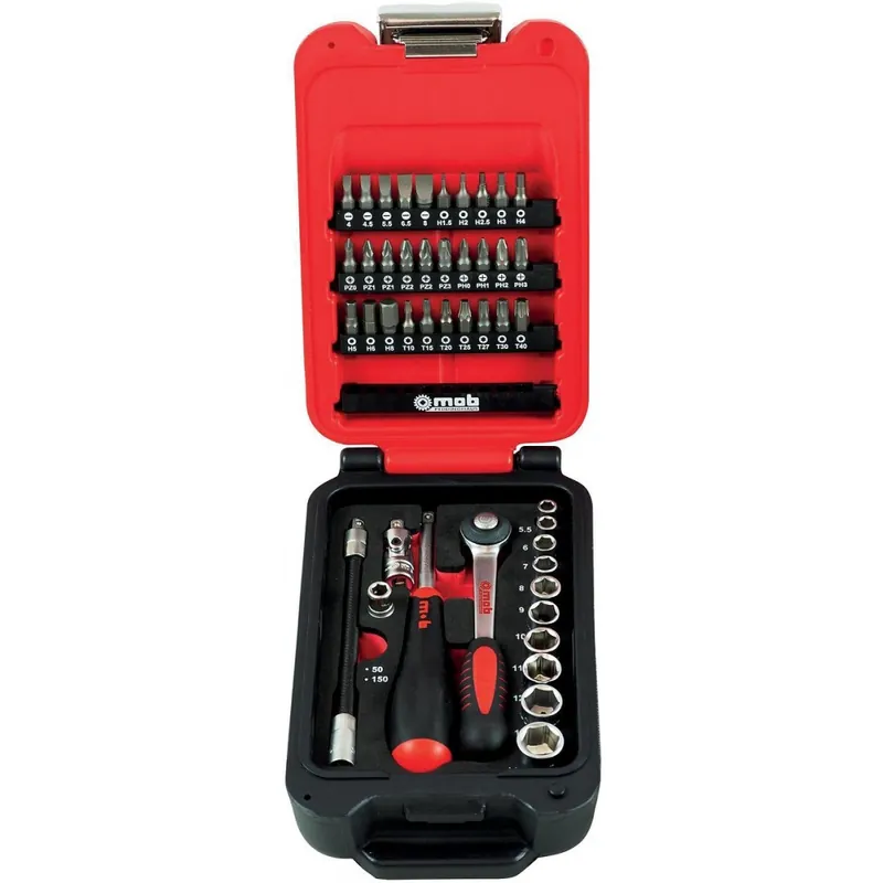 Coffret box 1/4" 6 pans avec cliquet rond – 46 pièces Vente Flash